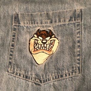 Vintage Taz Denim Button Down Shirt
